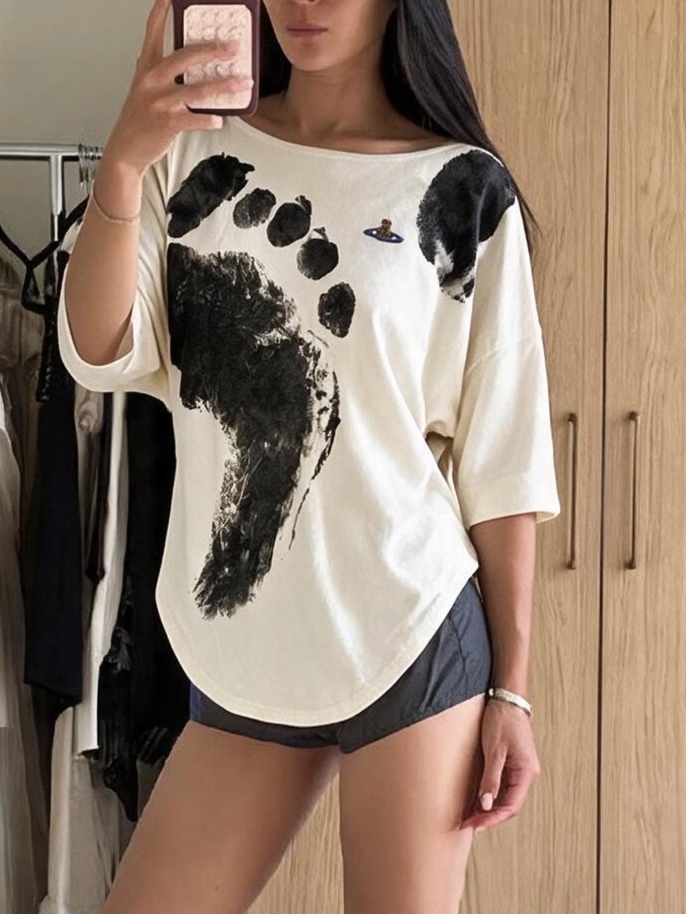 Rare Vivienne Westwood Red Label Footprint Graphic Drape Tee 🐾🖤